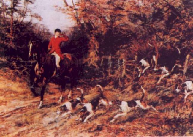 Heywood Hardy Calling the Hounds Out of Cover oil painting picture